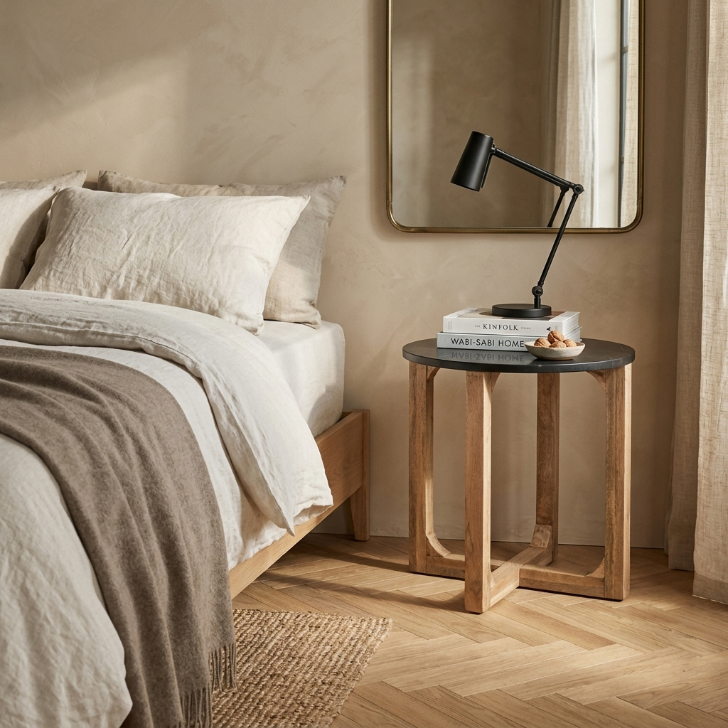 TAST00150_61 Marble side table round black