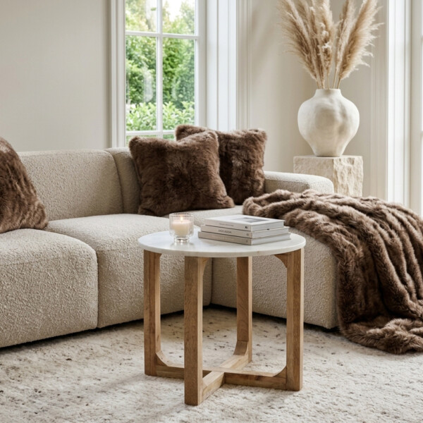 TAST00151_61 Marble side table round white