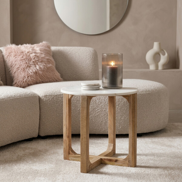 TAST00151_62 Marble side table round white