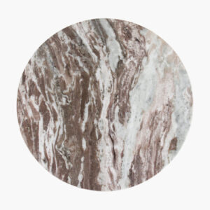 Marble side table round brown