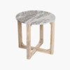 Marble side table round brown