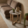 TAST00152_62 Marble side table round brown