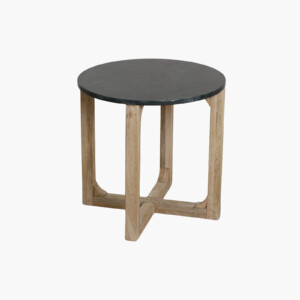 Marble side table round green