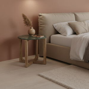 Marble side table round green