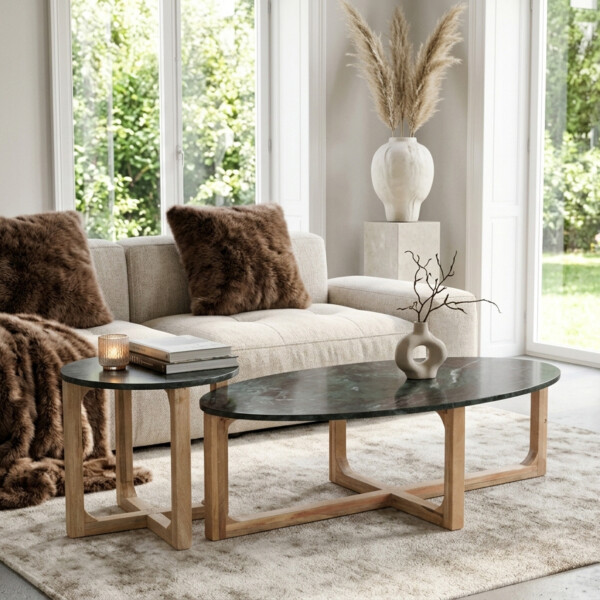TAST00153_61 Marble side table round green