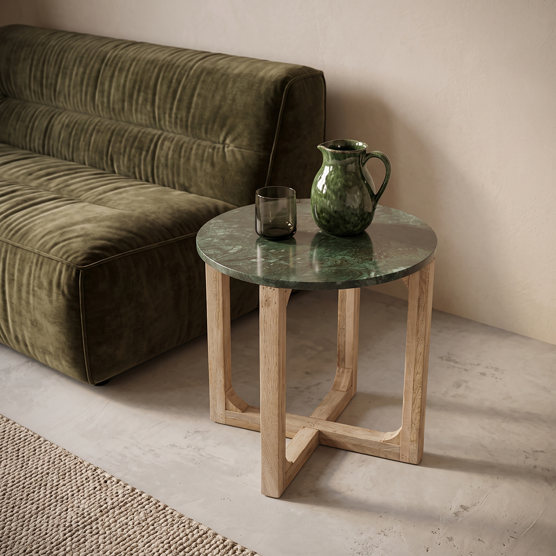 TAST00153_62 Marble side table round green