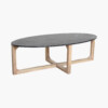 Marble coffeetable oval black