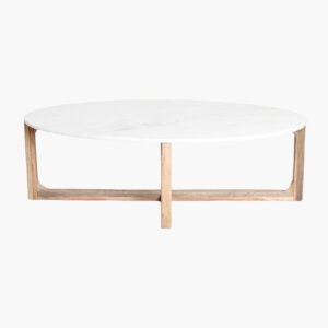 Marble coffee table oval white