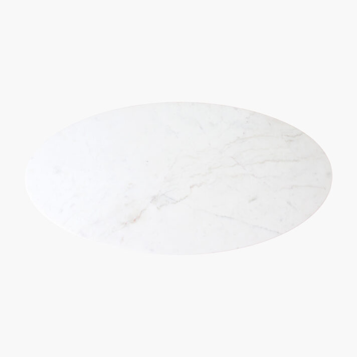 Marble coffee table oval white