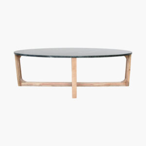 Marble coffee table oval green