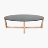 Marble coffee table oval green
