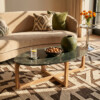 TAST00163_50 Marble coffee table oval green