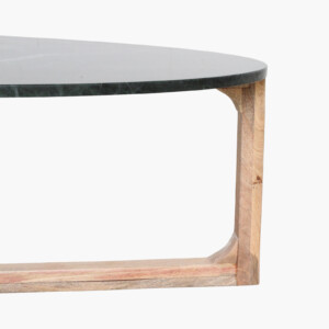 Marble coffee table oval green
