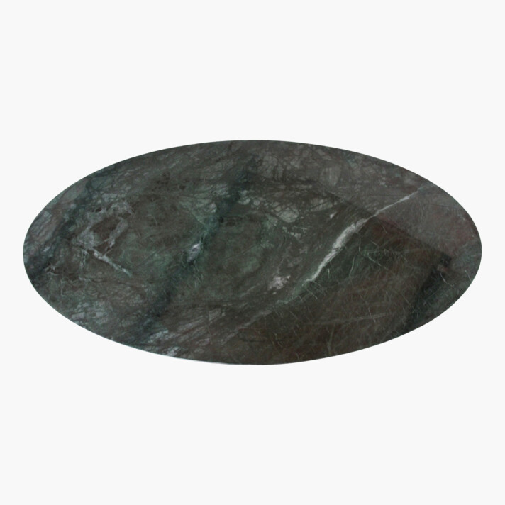 Marble coffee table oval green