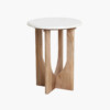 Kuching side table white marble