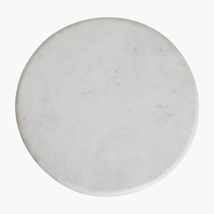 Kuching side table white marble