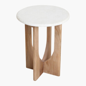 Kuching side table white marble