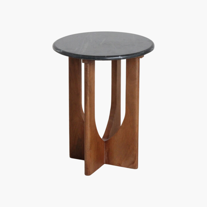 Kuching side table black marble