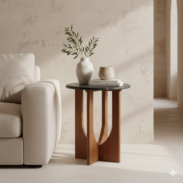 Brunei bijzettafel marmer zwart