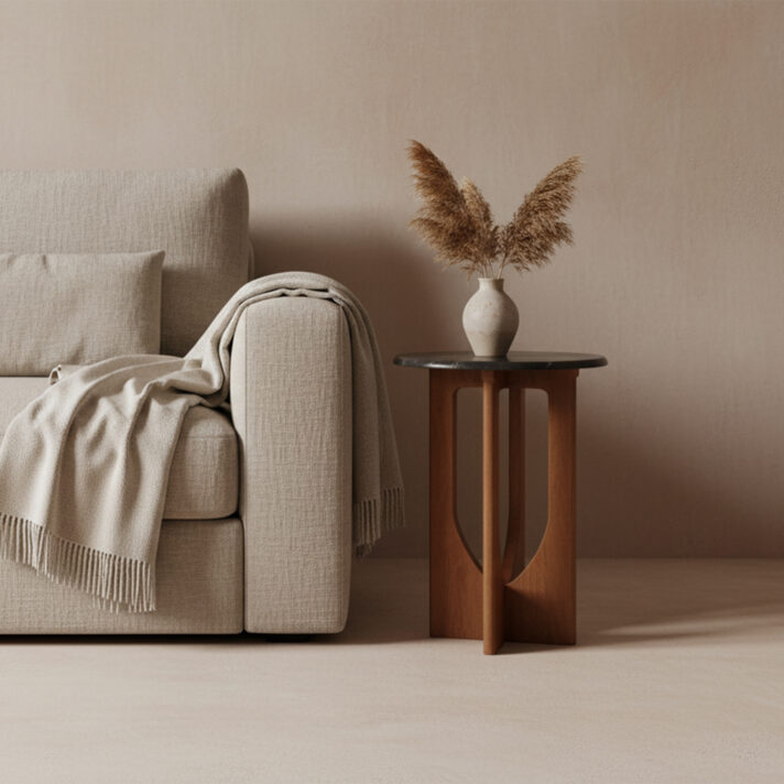 Brunei side table marble black