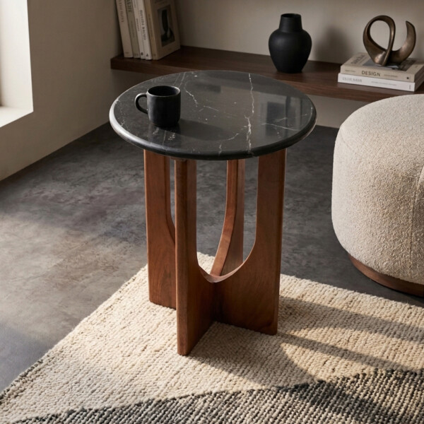 TAST00181_60 Brunei side table marble black
