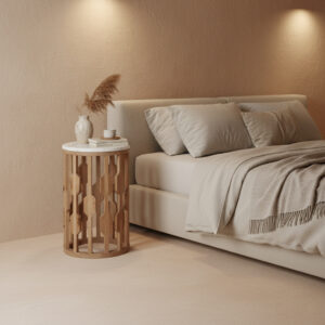 Atjeh side table white marble