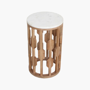 Atjeh side table white marble