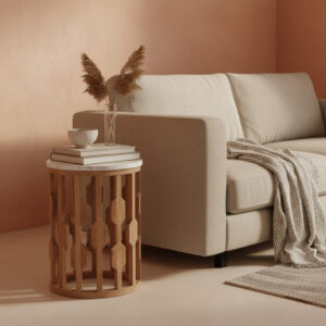 Atjeh side table white marble