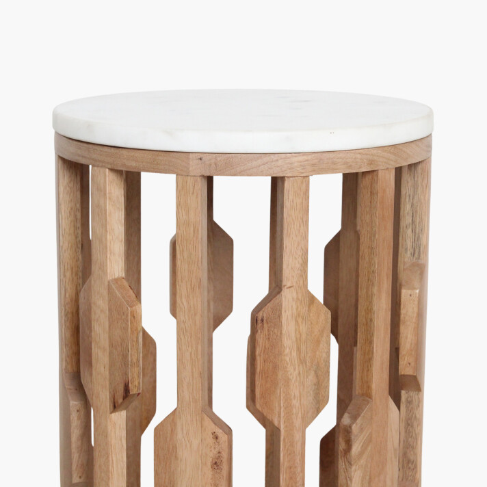 Atjeh side table white marble