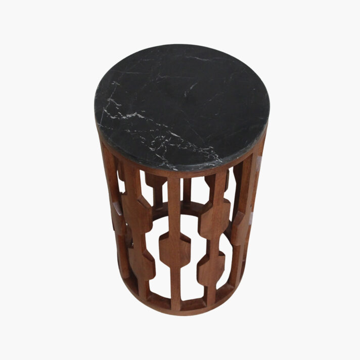 Lampung side table black marble