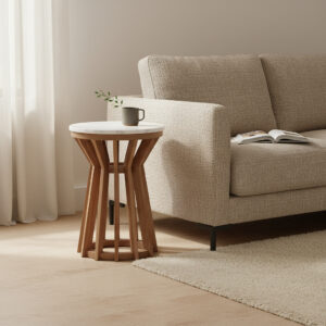 Sarawak bijzettafel marmer wit