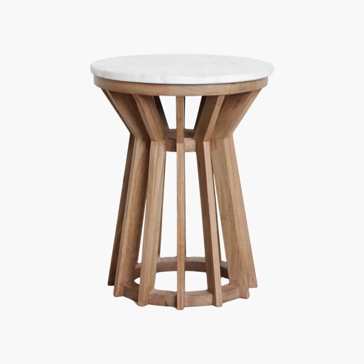 Sarawak bijzettafel marmer wit