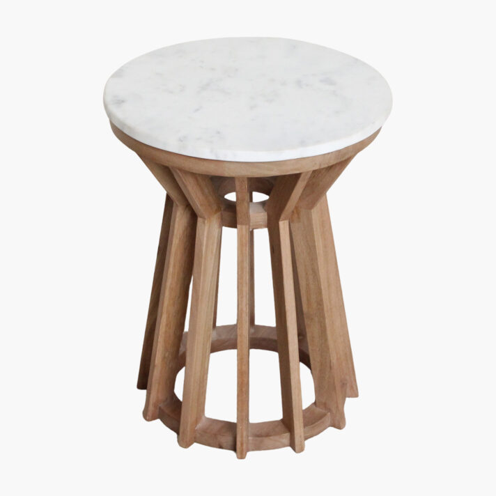 Sarawak bijzettafel marmer wit