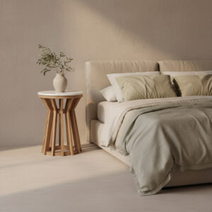 Sarawak bijzettafel marmer wit