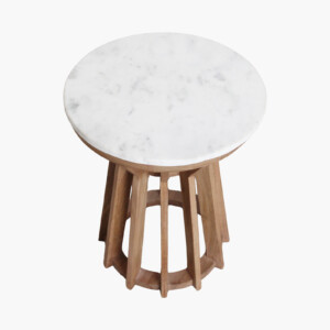 Sarawak bijzettafel marmer wit