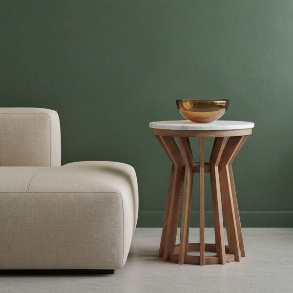 Sarawak bijzettafel marmer wit