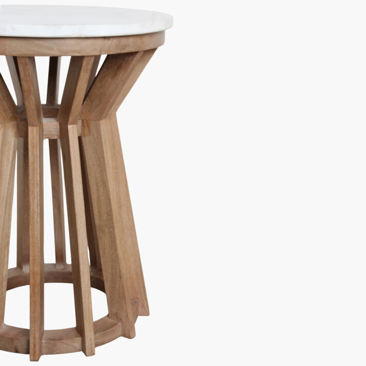 Sarawak bijzettafel marmer wit