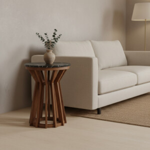 Sabah side table black marble