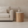Malakka side table white marble