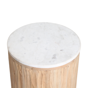 Malakka side table white marble