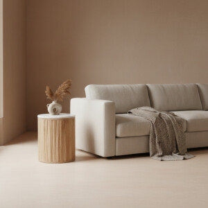 Malakka side table white marble