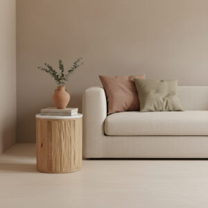 Malakka side table white marble