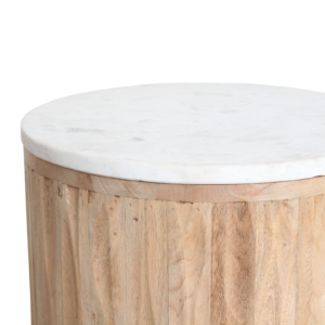 Malakka side table white marble