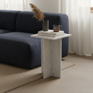 Beijing side table white marble