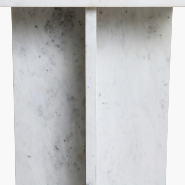 Beijing side table white marble