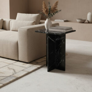 Shanghai side table black marble
