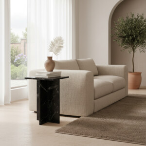 Shanghai side table black marble