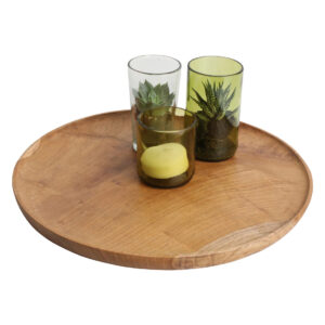 Ronde teakhouten schaal L, 38 cm