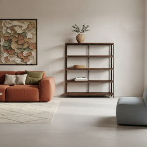 Factory ijzeren rek met houten planken