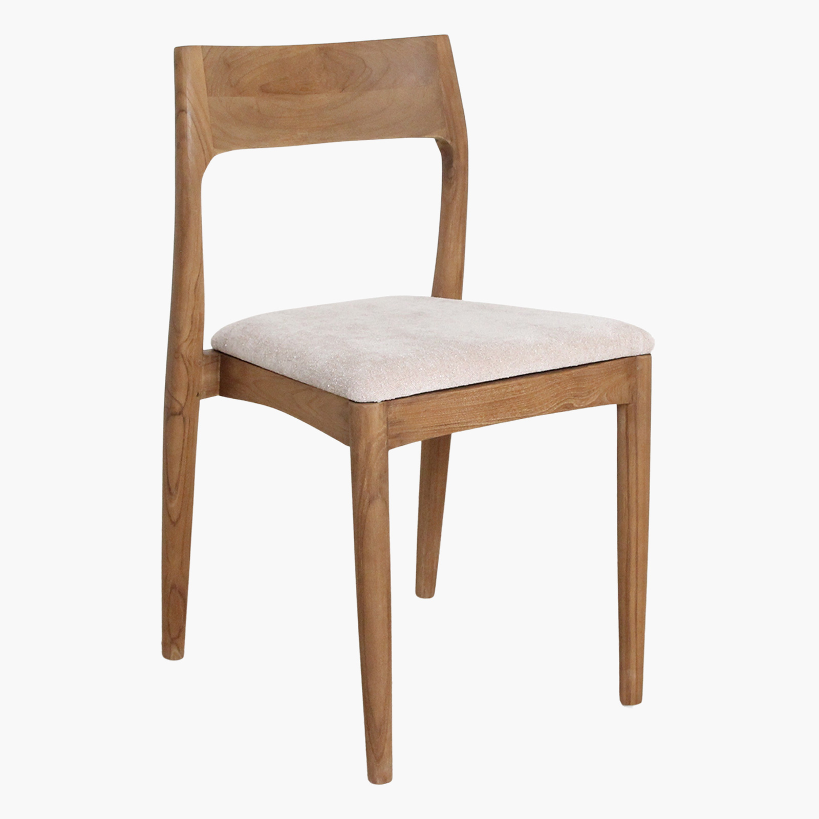 Freya teak dining chair cream - Image 3
